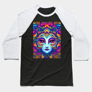 Catgirl DMTfied (21) - Trippy Psychedelic Art Baseball T-Shirt